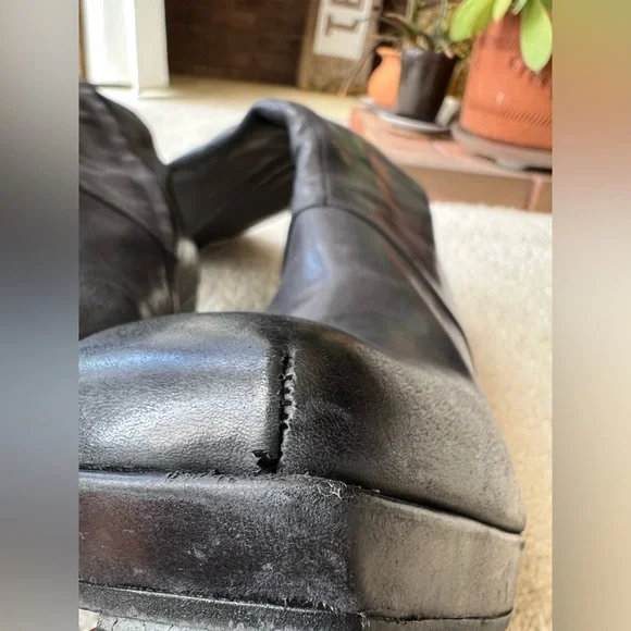 Fluevog On Course Leeward Platform Knee Boots --Tequila Black -- size 10 - Picture 5 of 9